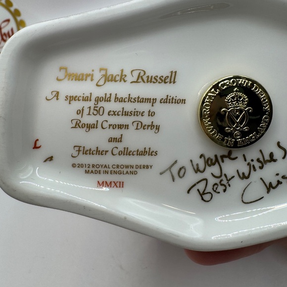 Royal Crown Derby Imari Jack Russell Terrier gold stopper. Ltd edition of 150 - Picture 10 of 11